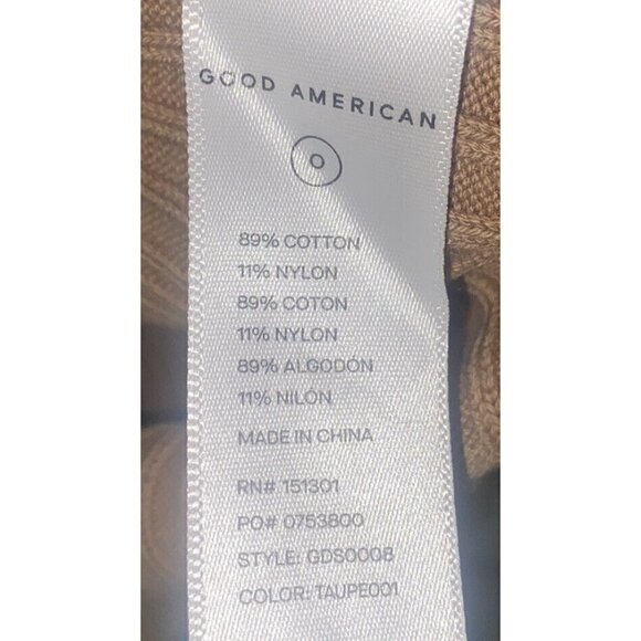 NWT GOOD AMERICAN Womens' Taupe Ribbed Sleeveless Sweater Dress Size 3 $149. - Picture 6 of 9